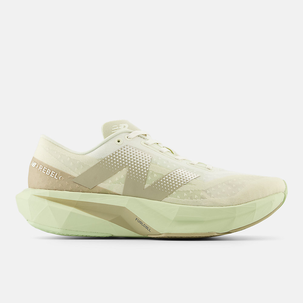 New Balance FuelCell Rebel v4 Shoes Linen with Lichen Green and Stoneware